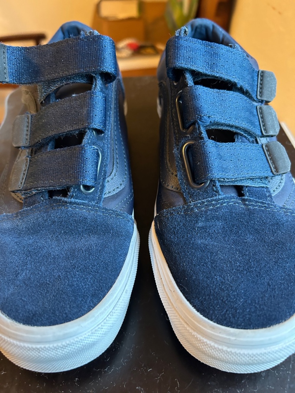 Vans non lace closure navy shoes size 7